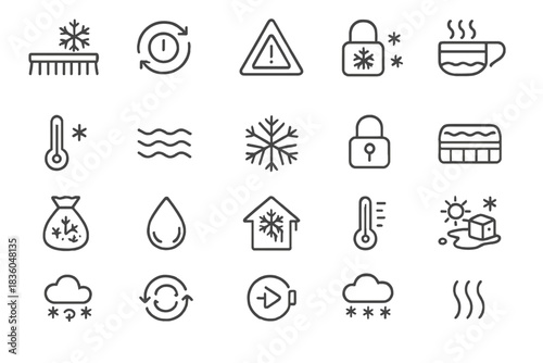Visual guide to winter weather symbols for effective communication during cold conditions