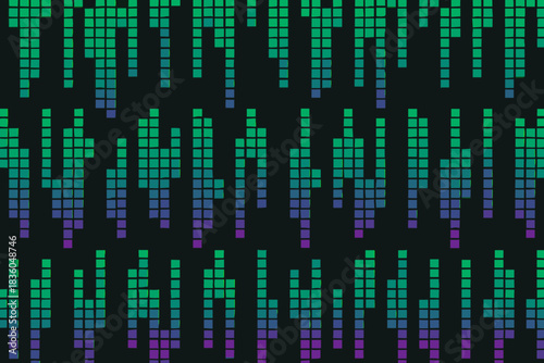Colorful sound wave pattern creates a vibrant visual representation of music and rhythm in a modern design