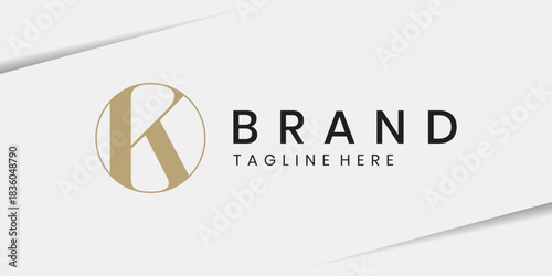 Elegant letter K logo design in circle