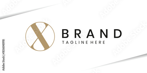 Luxury letter X logo design