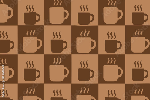 Coffee cup patterns create a warm and cozy atmosphere for any cafe or kitchen