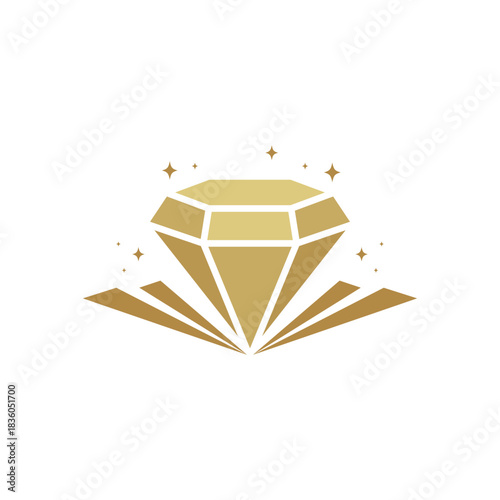 vector illustration of a golden diamond, vector illustration of a diamond, diamond engagement ring