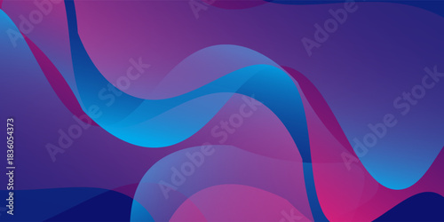 Abstract blue and purple liquid wavy shapes futuristic banner. Glowing retro waves vector background nice modern texture violet pattern