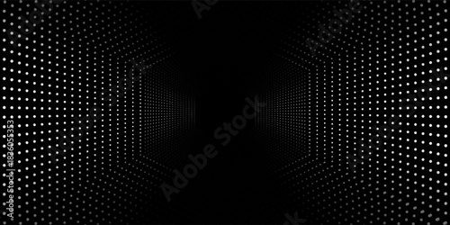 Abstract dark space with glowing dots shape decoration. Modern graphic design element dotted line style wallpaper neutral modern light digital