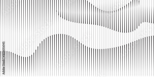 Abstract Black and White Vertical Stripes Wave. Modern creative trendy design in vector illustration