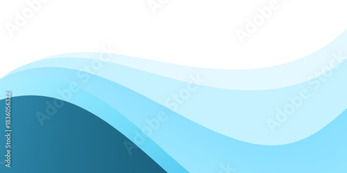 Deep Blue Abstract Wave Layers Background. Modern Ocean or Water Flow Template.