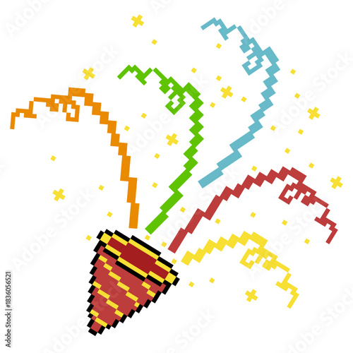 Pixel Party Popper Explosion