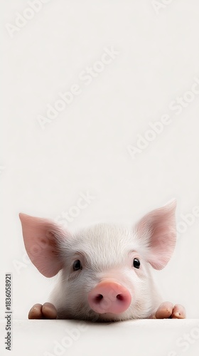 pig, piglet, white background, baby