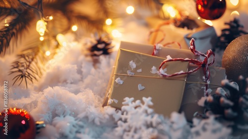 A heartwarming and cozy holiday composition, featuring special gifts for relaxation and entertainment.