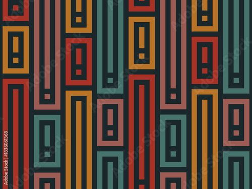 BLACK SEAMLESS VECTOR ABSTRACT BACKGROUND WITH COLORFUL PASTEL VERTICAL RECTANGLES