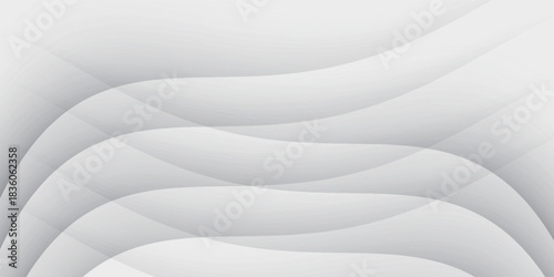 Elegant wave-shaped geometric layers forming a clean monochrome backdrop with subtle gradients and smooth contours.