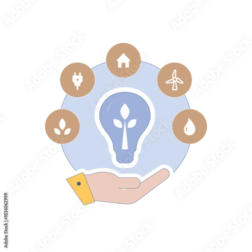 Colorful icon for energy efficient