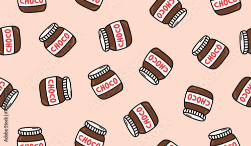 Cute chocolate spread pattern background vector design