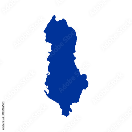 Albania blue map. Albania map vector. Albania map on white background for educational materials, infographics, presentations, data visualization, travel graphics, and digital mapping projects