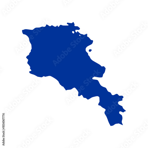 Armenia blue map. Armenia map vector. Armenia map on white background for educational materials, infographics, presentations, data visualization, travel graphics, and digital mapping projects