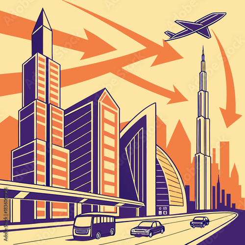 vector illustration of urban city