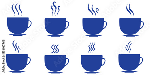 Smoke steam icon set vector. Hit stink, coffee, fragrance flame elements. Smoke smell, steam aroma heat symbol. vector illustration.