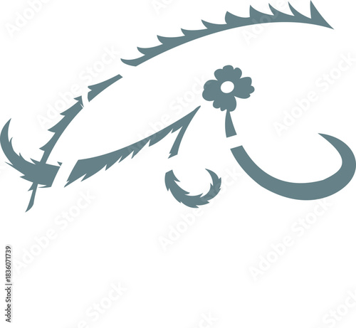 Creative Fishing Logo Design | Abstract Fish Hook Art, Angler Club Emblem, Fishing Lure Vector, Outdoor Adventure Logo, Nature & Ocean Inspired Branding