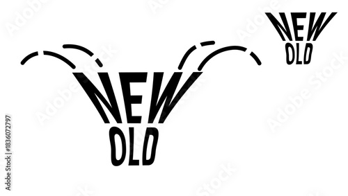 New inscription, black isolated silhouette