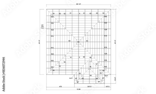 Lightweight Steel Trusses Plan To 1 Story House And 2 Story in 1 Room