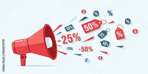 megaphone news announcement on loudspeaker