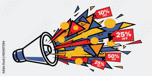 megaphone announcement message