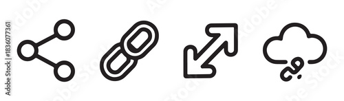 Share link line icon symbol social media connection button vector art illustration
