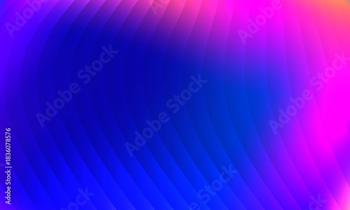 Neon ripple glass gradient in magenta, violet, ember orange on deep midnight. Sharp ribbed distortion, cinematic glow; futuristic texture background, vector illustration
