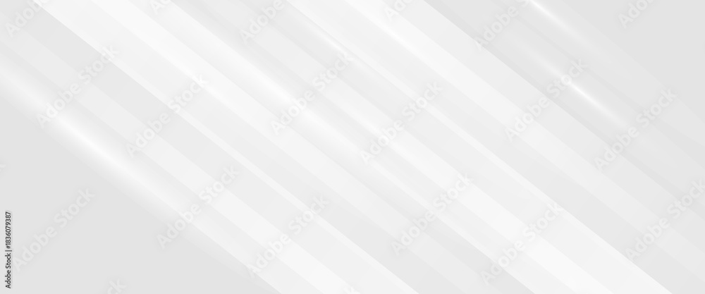 Obraz premium Diagonal grey gradient lines background. Abstract silver stripes wallpaper. Abstract gray tech backdrop. Oblique gris texture for graphic design, poster, banner, flyer, brochure, presentation. Vector