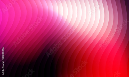Neon ripple glass gradient in magenta, violet, ember orange on deep midnight. Sharp ribbed distortion, cinematic glow; futuristic texture background, vector illustration