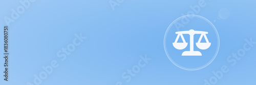 Justiz Waage Icon Vektor Header Copy Space svg unter 50 kB Recht und Gerechtigkeit