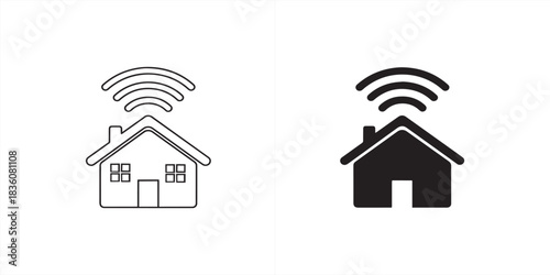 Smart home icon isolated on representing connected technology