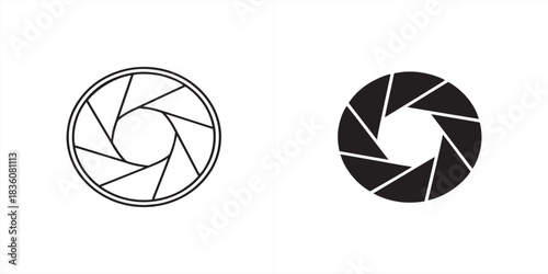 Aperture diaphragm vector icon isolated on for graphic design
