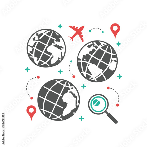 Navigating the world: travel, exploration, and global discovery concept art.