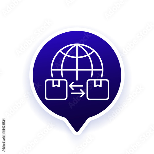 export and import icon, line design