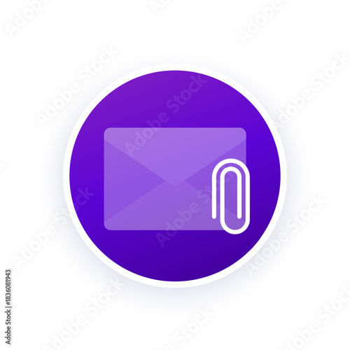 mail with attachment icon, vector design