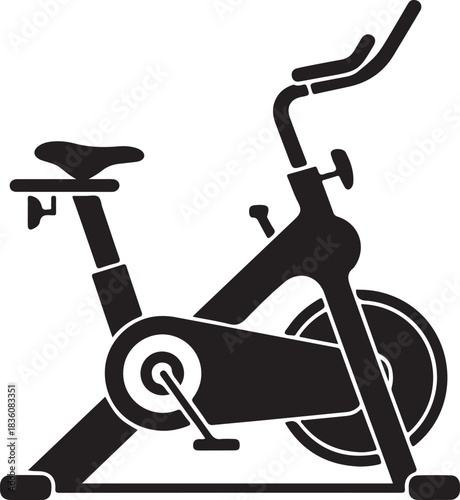 Stationary exercise bike icon for fitness, cardio, workout, and health concepts. indoor cycling equipment for gyms, home fitness, and athletic training