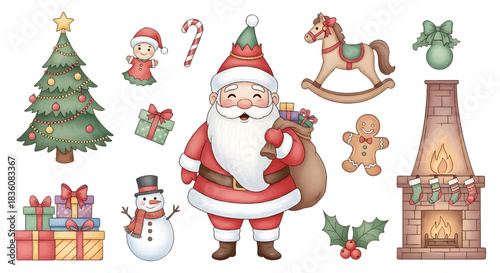 Cute Christmas Holiday Elements Collection