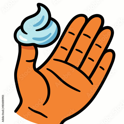 Moisturizing cream on fingertips