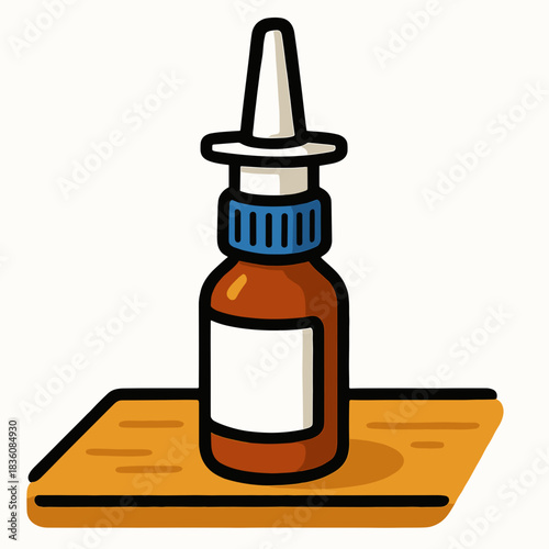 Nasal spray on table
