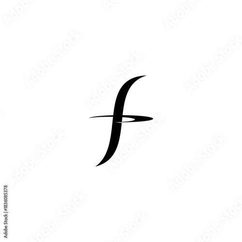 abstract F logo, simple f initial design