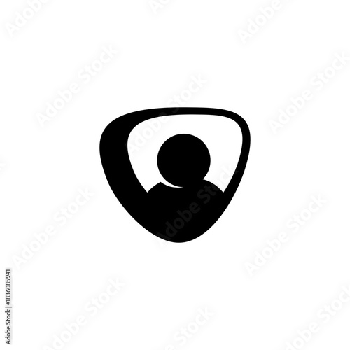 Abstract People Logo. Geometric Shape Human Icon inside isolated on White Background.