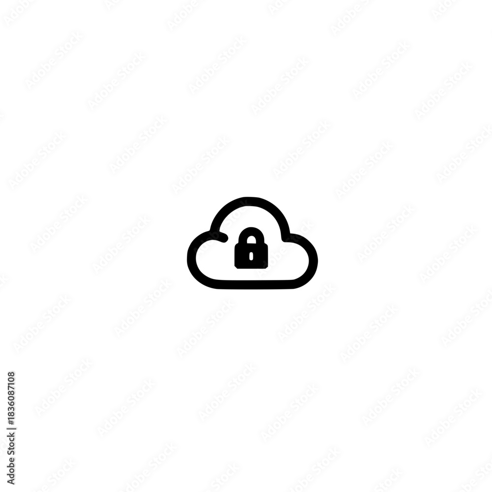 Obraz premium Vector cloud with lock icon symbolizing cybersecurity data protection internet privacy and modern technology system
