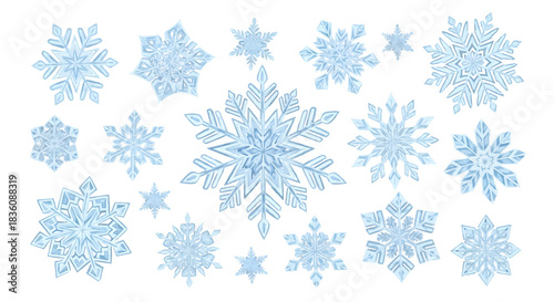 Collection of Unique Winter Snowflakes