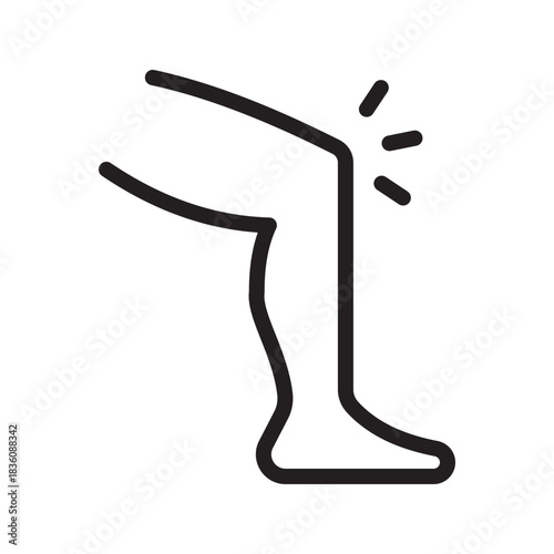 Knee Pain medical icon set for healthcare, injury management, physiotherapy, and wellness applications