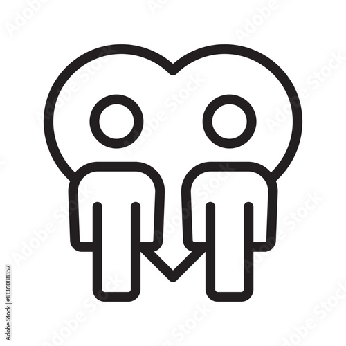 Relationship meaningful icon set for love, connections, social interactions, and emotional bonding