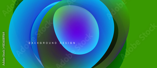 Abstract fluid shapes overlap. Vibrant colors blend, creating dynamic visual effect. Modern design suitable backgrounds.