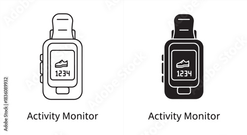 Activity monitor vector icon isolated on in flat design style