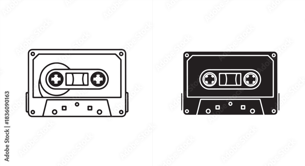 Fototapeta premium Cassette tape isolated on for vintage music and audio storage