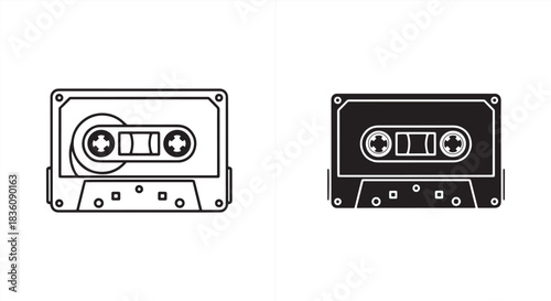 Cassette tape isolated on for vintage music and audio storage
